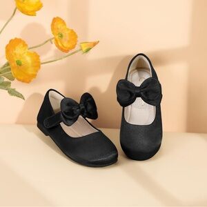 Elegant Black Kids Shoes with Bow